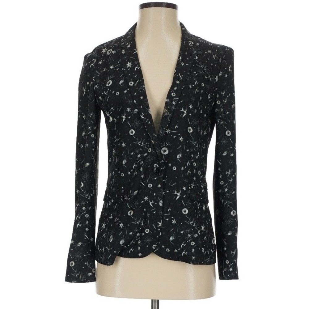 The Kooples Ladies Blazer Blazer Jacket Sz XS Tattoo Print Star Web Bird (J